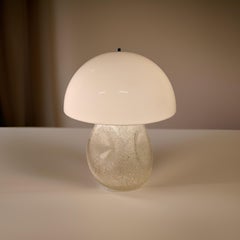 Space age ice glass mushroom table lamp, Germany 1960s