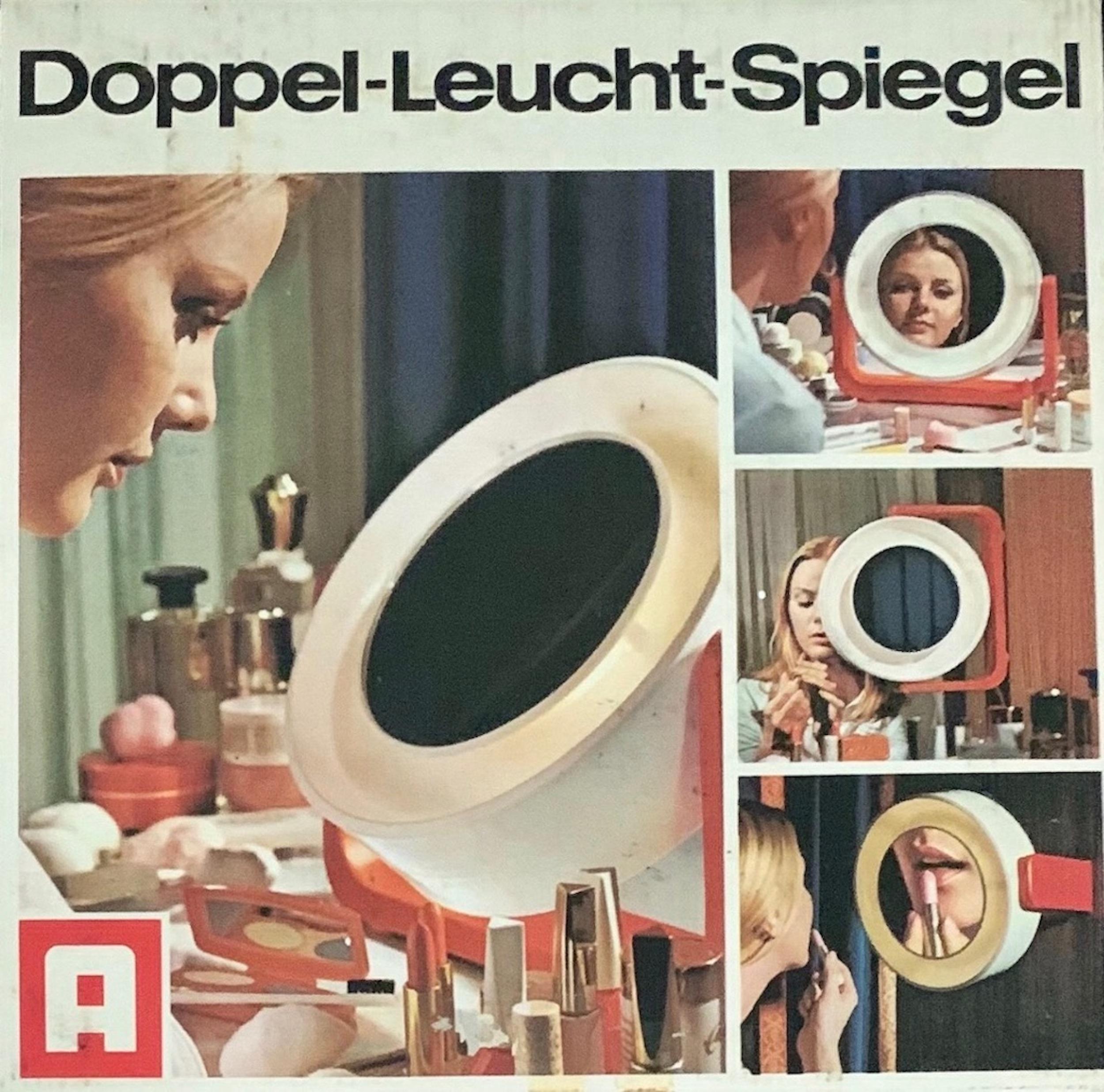 Allemand  Miroir de coiffeuse éclairé de l'ère spatiale d'Allibert, Allemagne, années 1960 en vente