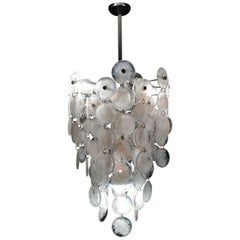 Space Age Italian Chandelier Designed by Carlo Nason for Mazzega, circa 1970