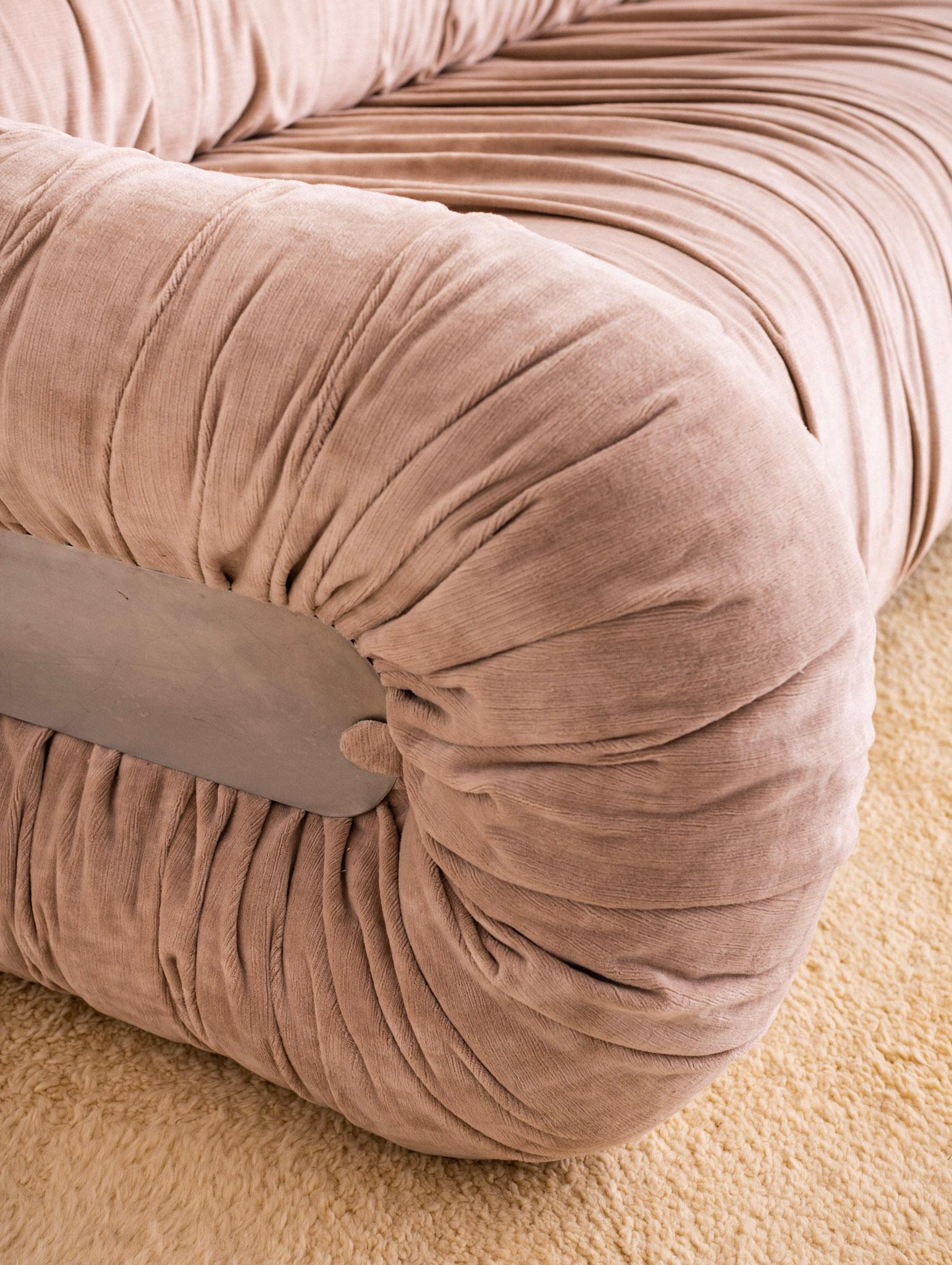 Mid-20th Century Space Age Italian Chrome Wrapped Sofa