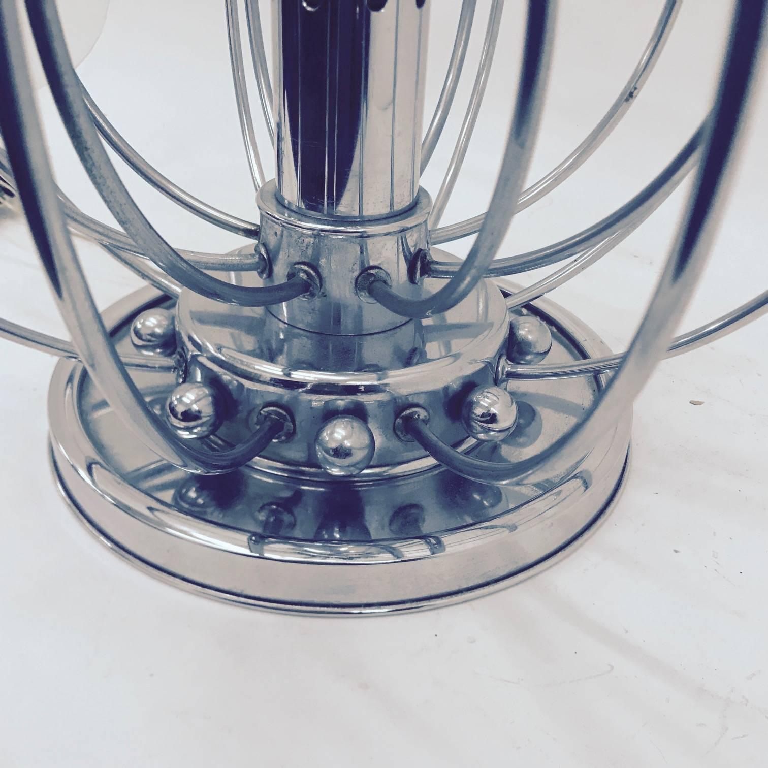 Mid-20th Century 1970s Rare Space Age Chromed Italian Table Lamp in the style of Pistillo Lamp For Sale