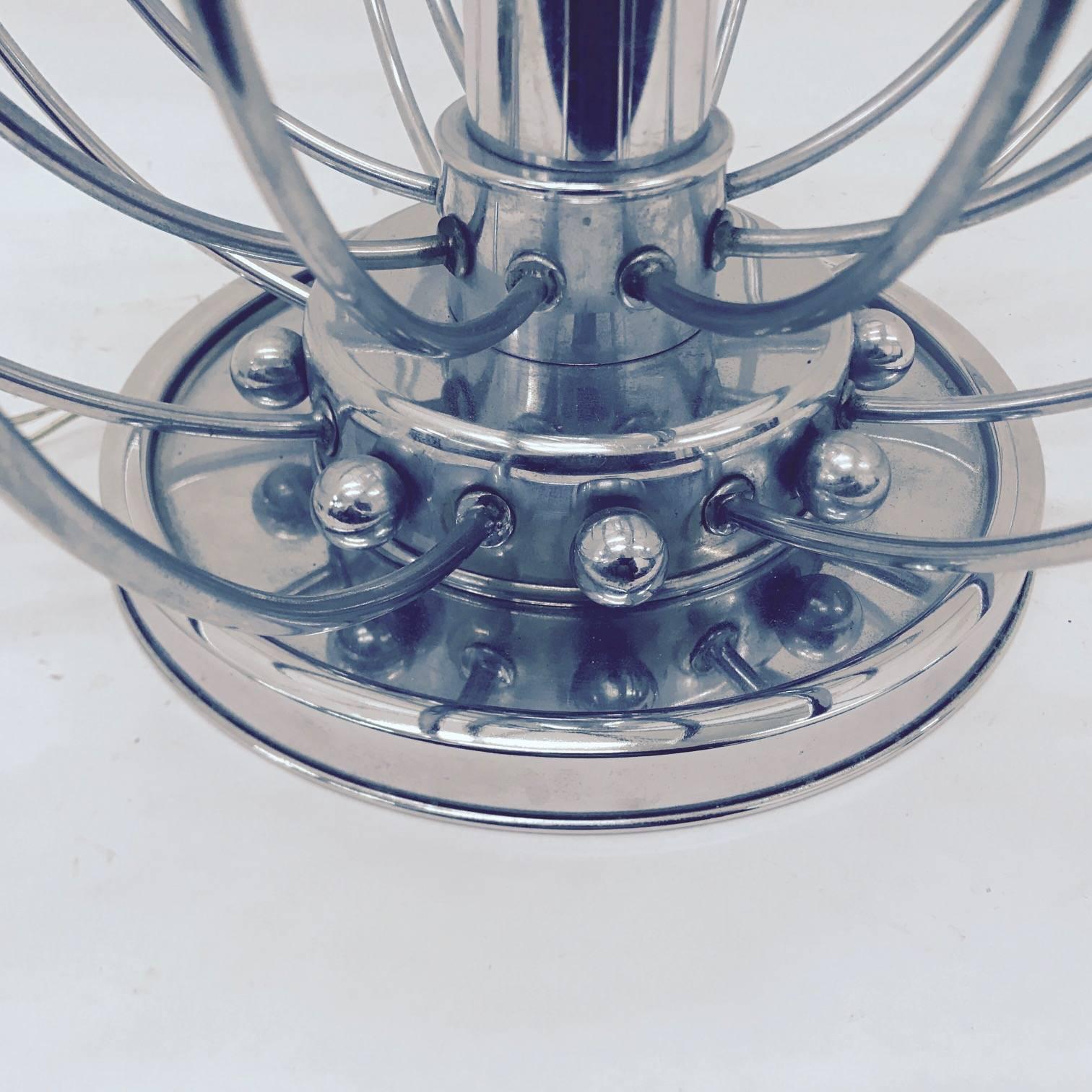 1970s Rare Space Age Chromed Italian Table Lamp in the style of Pistillo Lamp 2