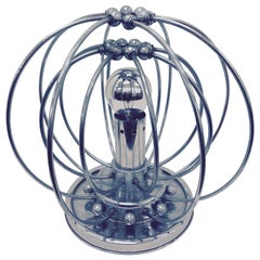 1970s Rare Space Age Chromed Italian Table Lamp