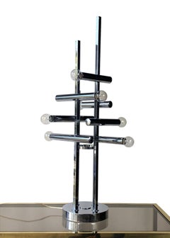 Lámpara de pie o sobremesa geométrica italiana Space Age de Stilux, Milán, años 70