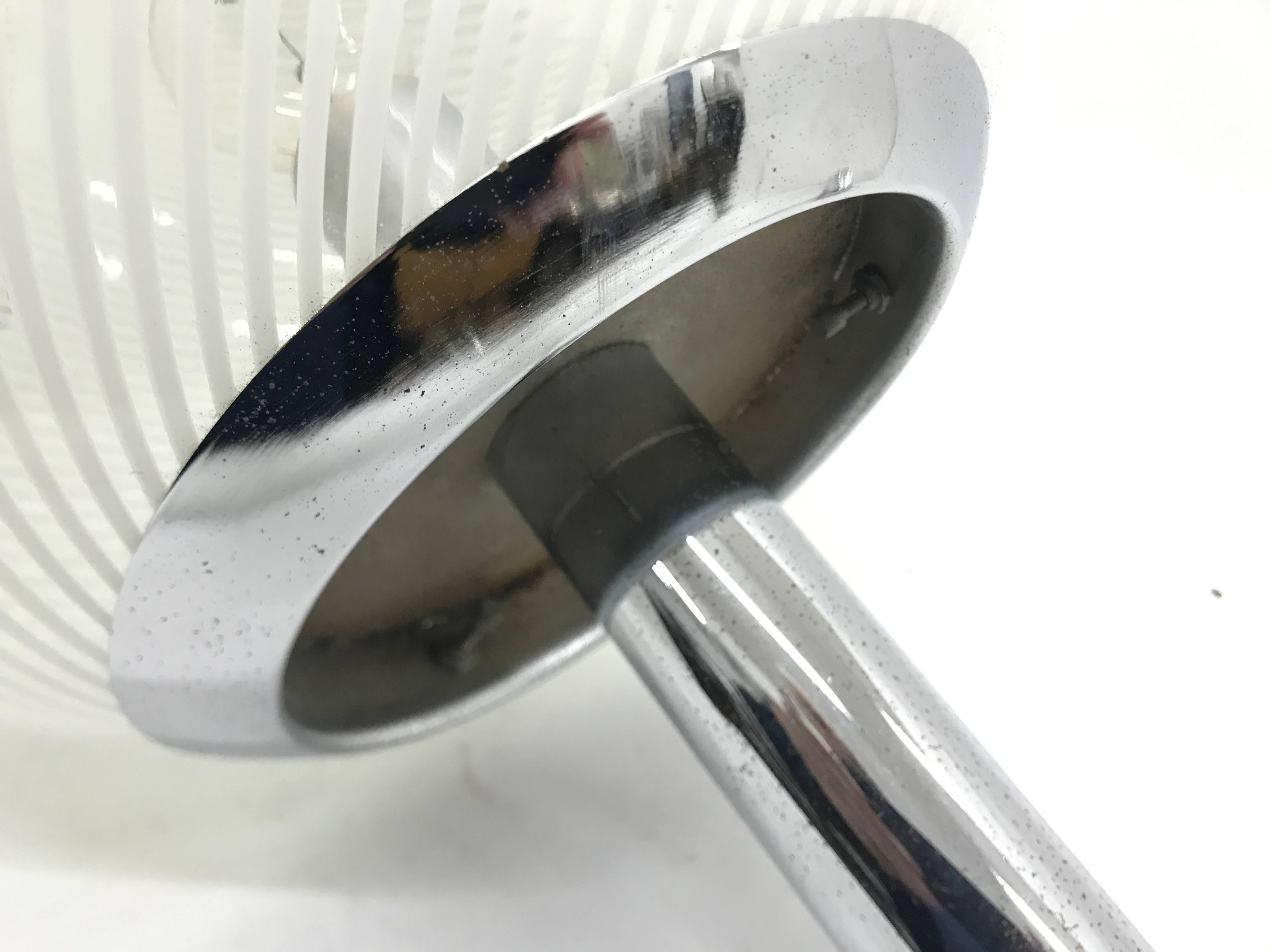 Space Age Italian Glass and Chrome Pendant by Venini, circa 1965 4