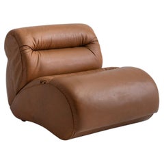Space Age Italian Leather Lounge Chair