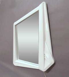Space Age Italian Lighted Wall Mirror, circa 1970s