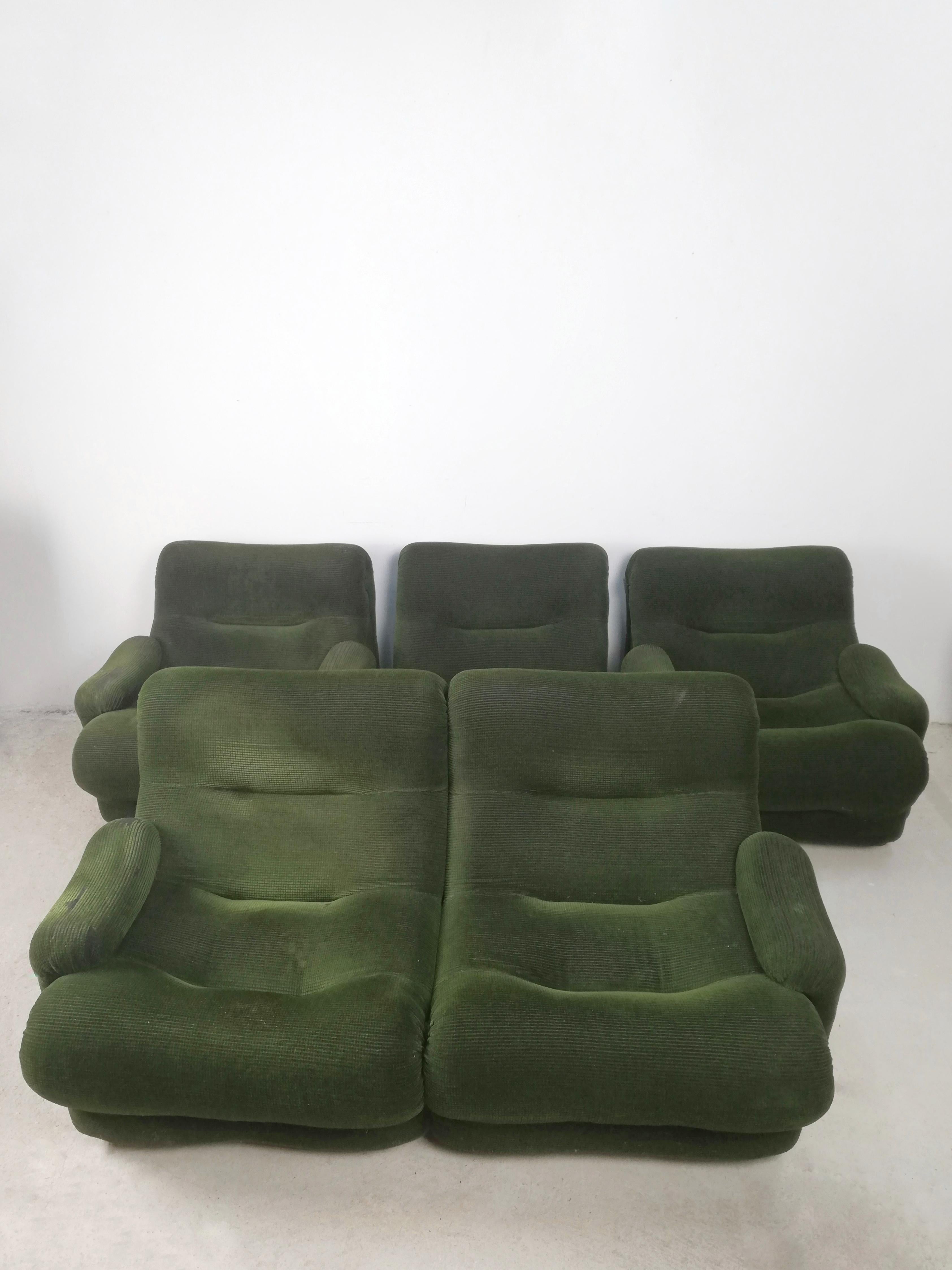 Modulares italienisches Sofa aus dem Space Age des Space Age, entworfen von Emilio Guarnacci für 1P, Italien im Angebot 8