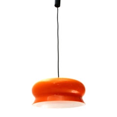Space Age Italian Orange and White Pendant Lamp, 1960s