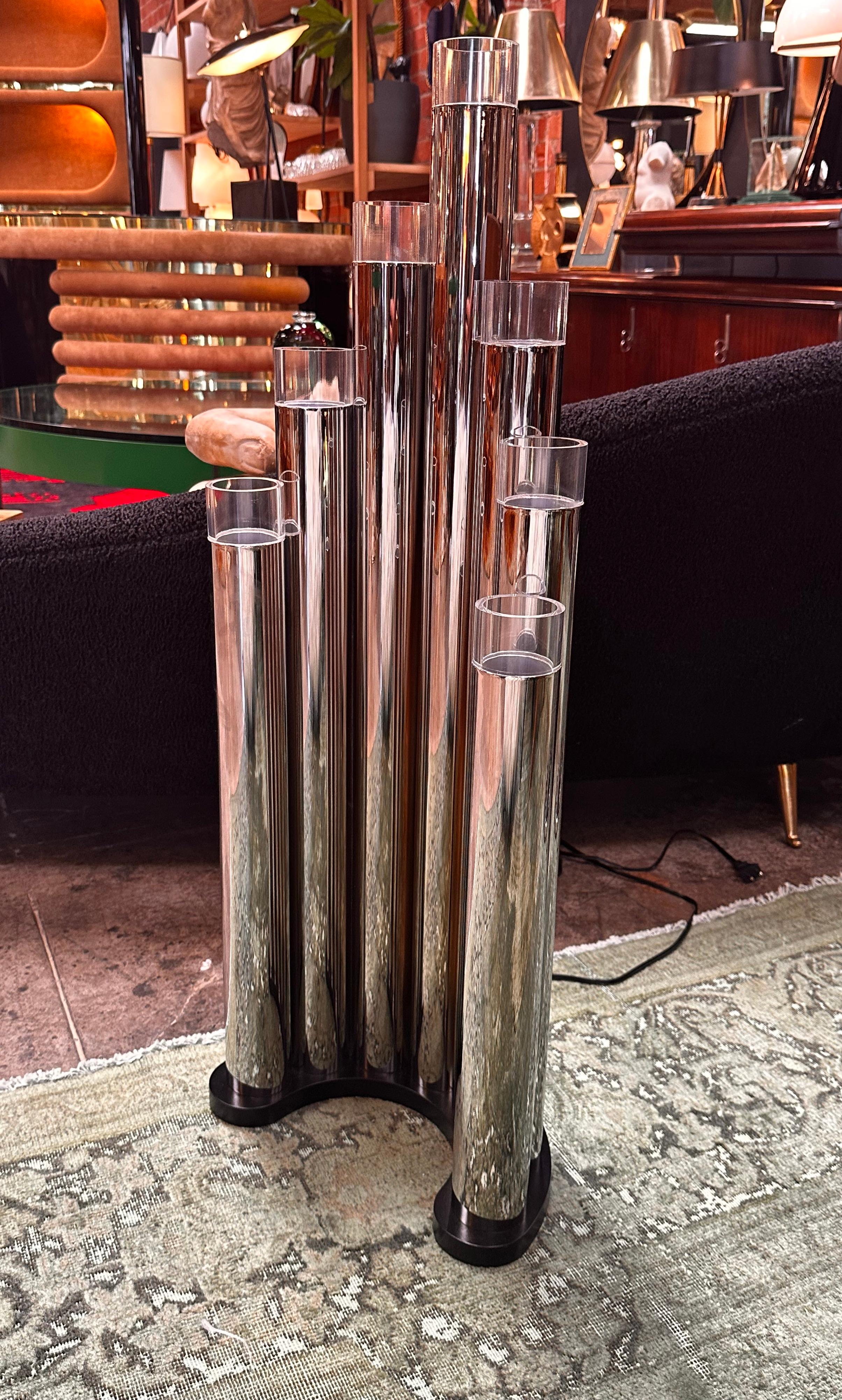Space Age Italian Organ Floor Lamp by Goffredo Reggiani, 1970s In Good Condition For Sale In Los Angeles, CA