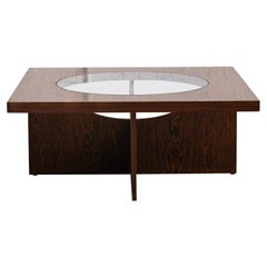 Space Age Italian Rosewood and Glass Coffee Table