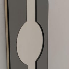 Espejo de pared ahumado italiano de la Era Espacial, atribuido a Cristal Arte, años 70