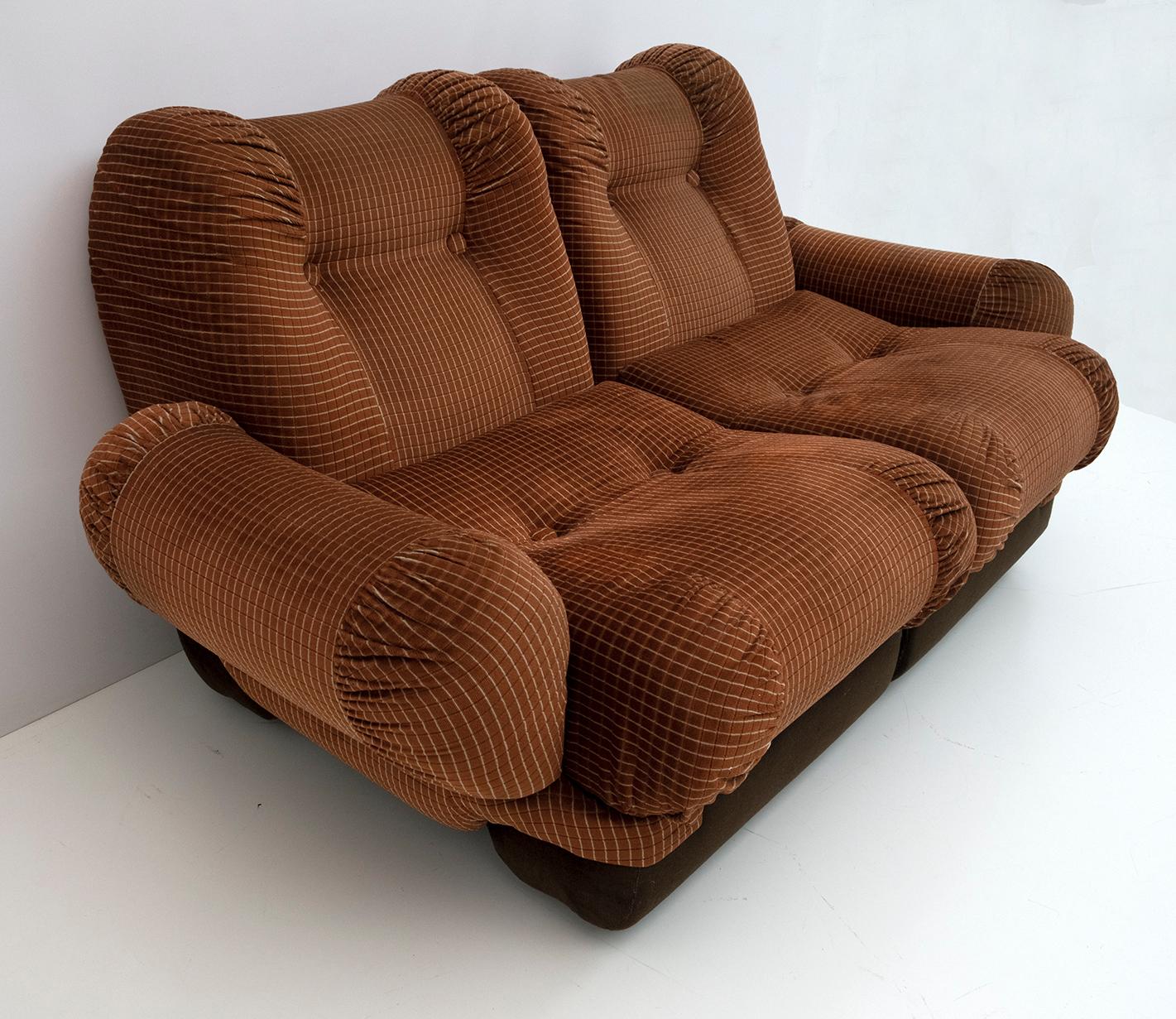 dark brown corduroy couch