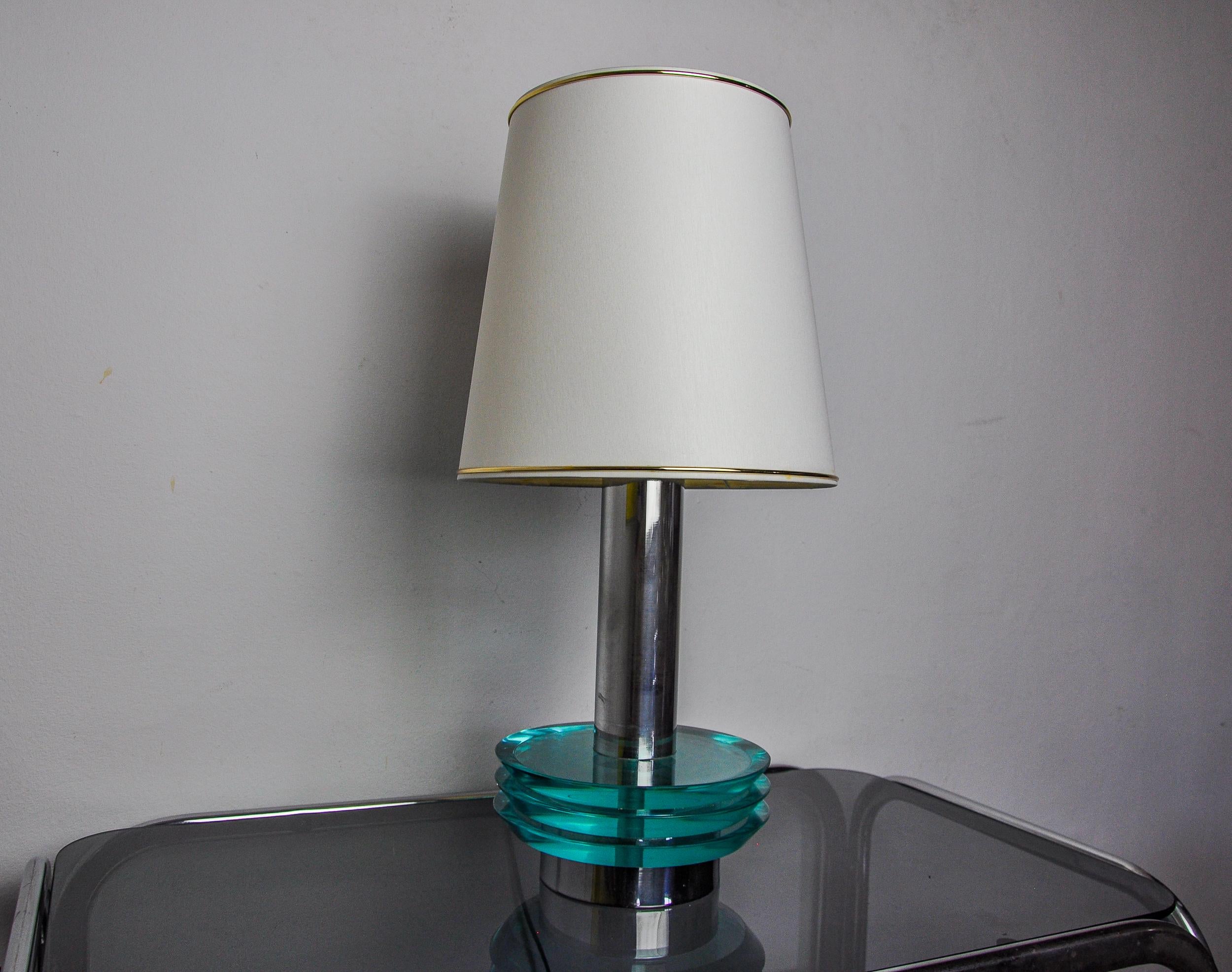 Space-age lamp by Zero Quattro, blue Murano glass, Italy, 1970 In Good Condition For Sale In BARCELONA, ES