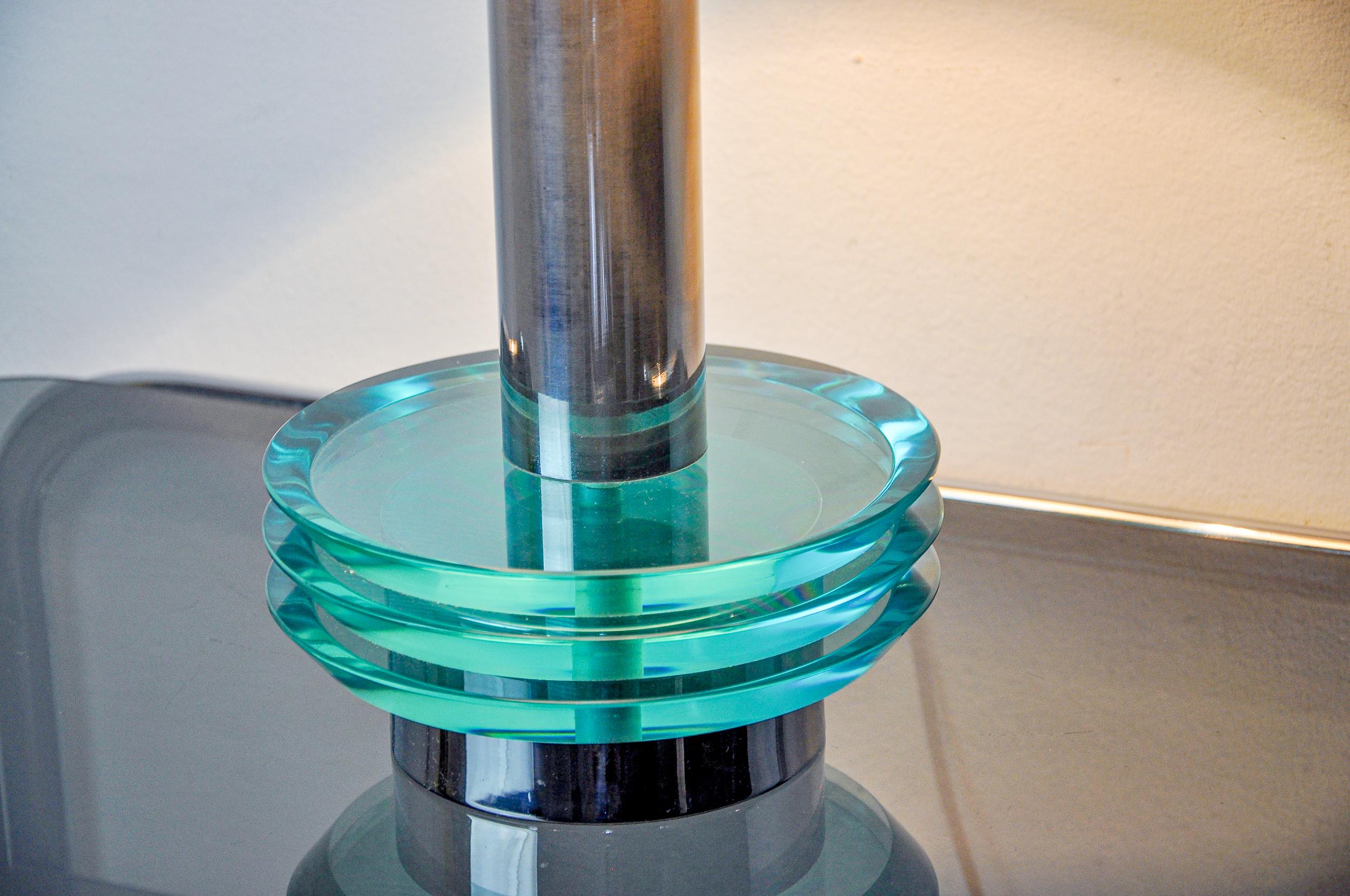 Space-age lamp by Zero Quattro, blue Murano glass, Italy, 1970 For Sale 1