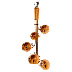 Large Space Age Chromed Gilt Candelier by Reggiani, Italy, 1970s