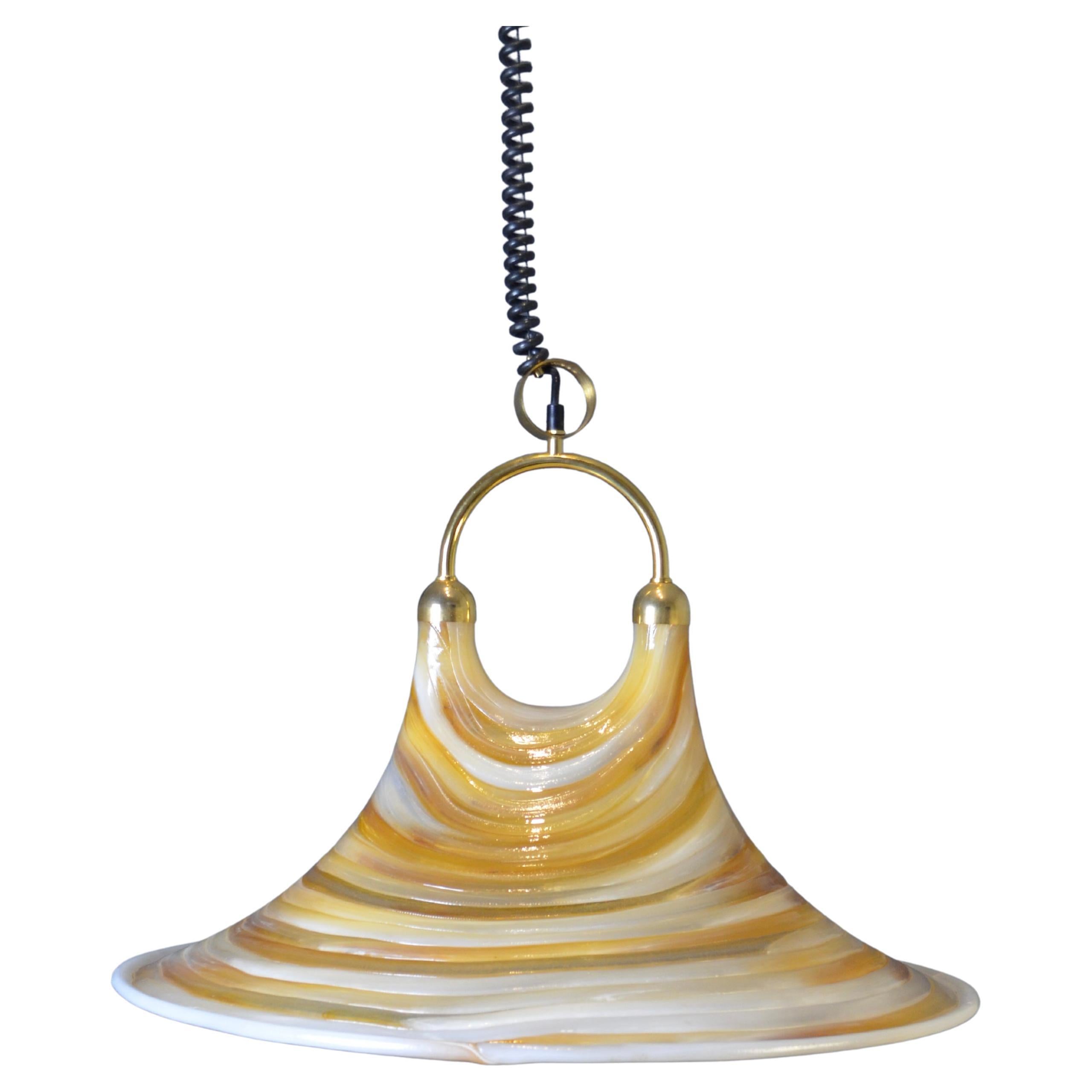 Lampada a sospensione di grandi dimensioni A Space, mix di lucite e fibra di vetro, Germania, anni '70