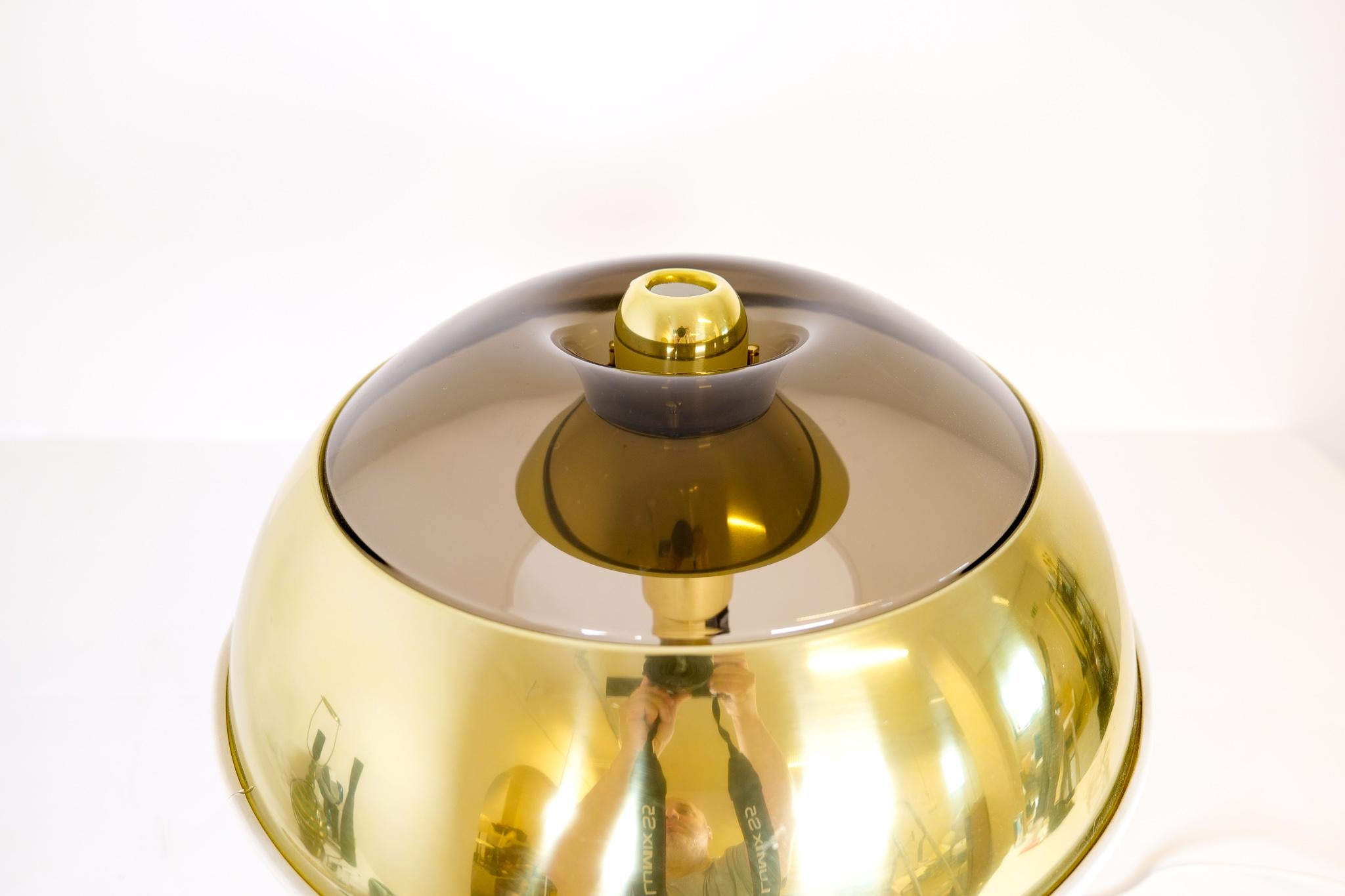 Space Age Large Table Lamp Brass Fagerhults, Sweden, 1970s In Good Condition For Sale In Hillringsberg, SE