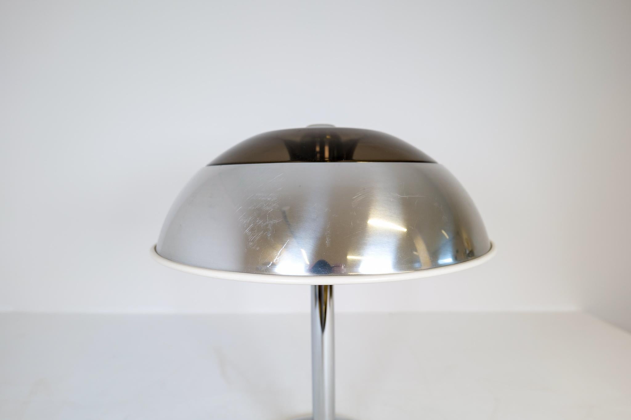 Space Age Large Table Lamp Chrome Fagerhults, Sweden, 1970s In Good Condition For Sale In Hillringsberg, SE