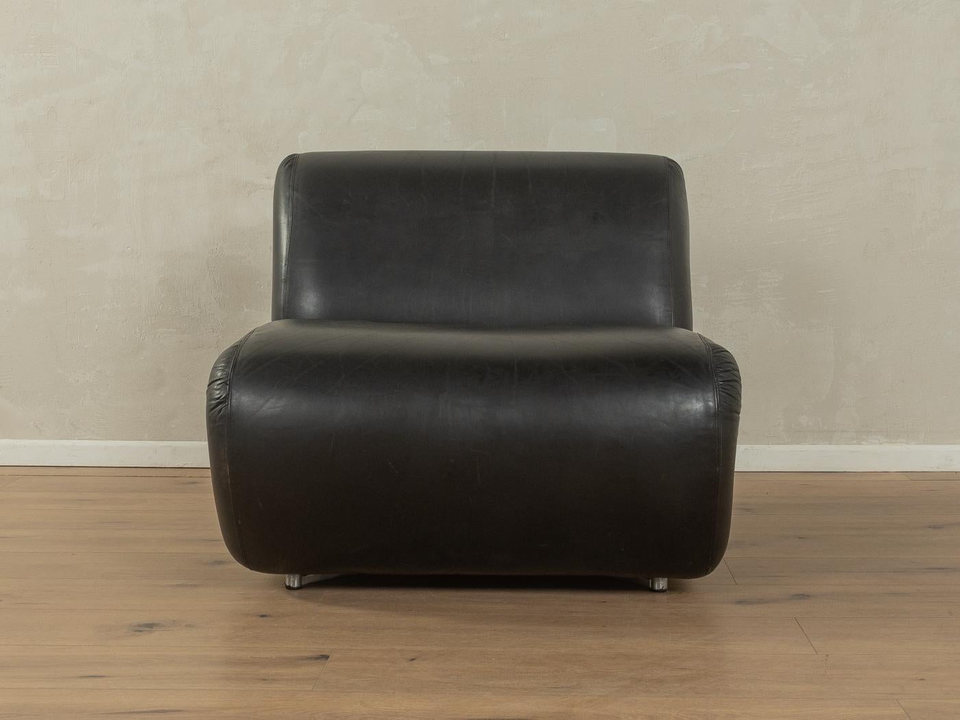 German Space Age Leather Armchair, 1970s For Sale