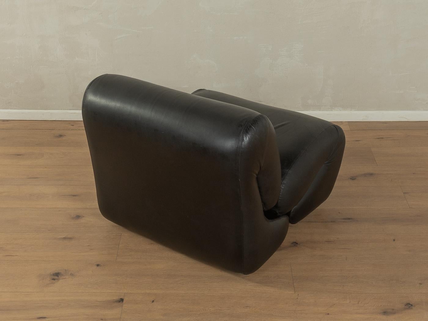 Space Age Leather Armchair, 1970s In Good Condition For Sale In Neuss, NW