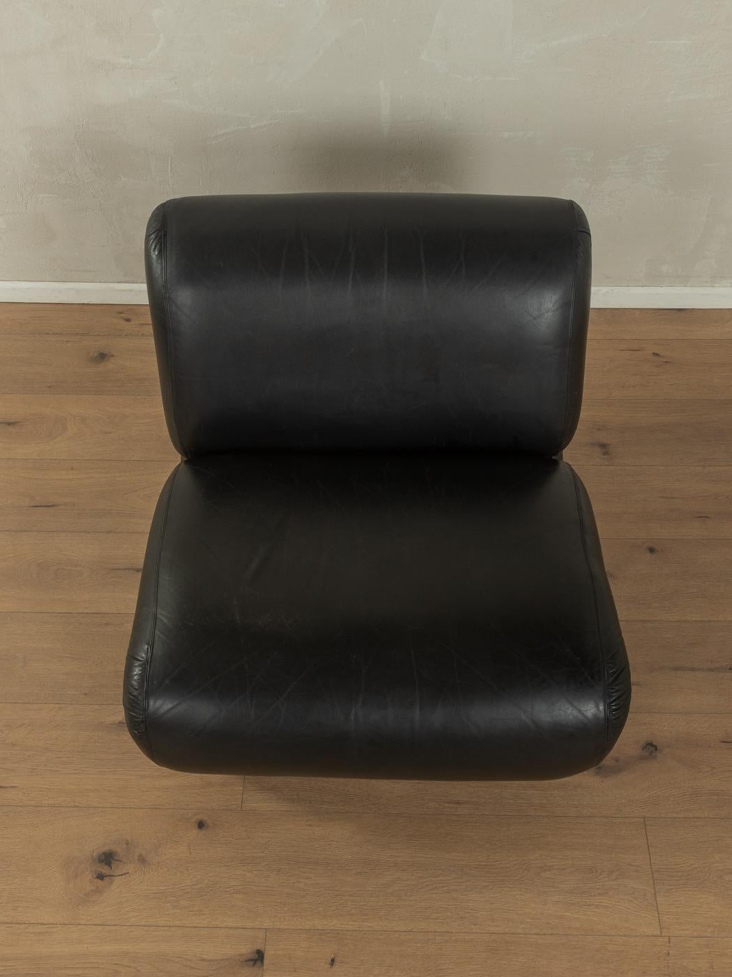 Late 20th Century Space Age Leather Armchair, 1970s For Sale