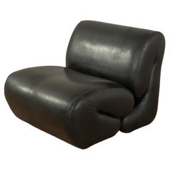 Vintage Space Age Leather Armchair, 1970s