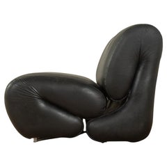 Vintage Space Age Leather Armchair, 1970s