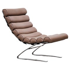 Sillón voladizo de cuero de la era espacial, años 60