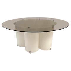 Space Age Living Room Table in White Plexiglass, Mid Century Design