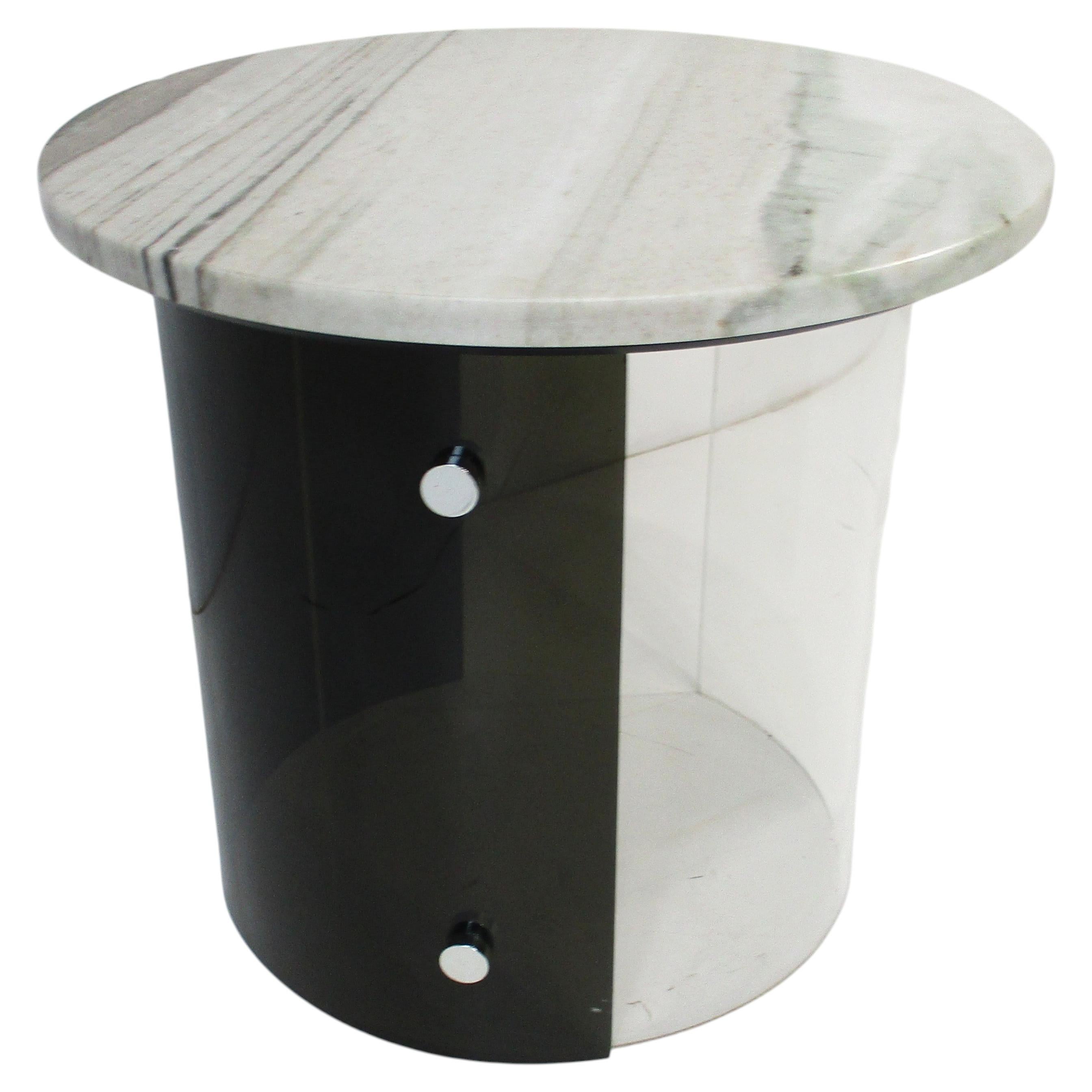 Space Age Lucite and Mable Side Table For Sale