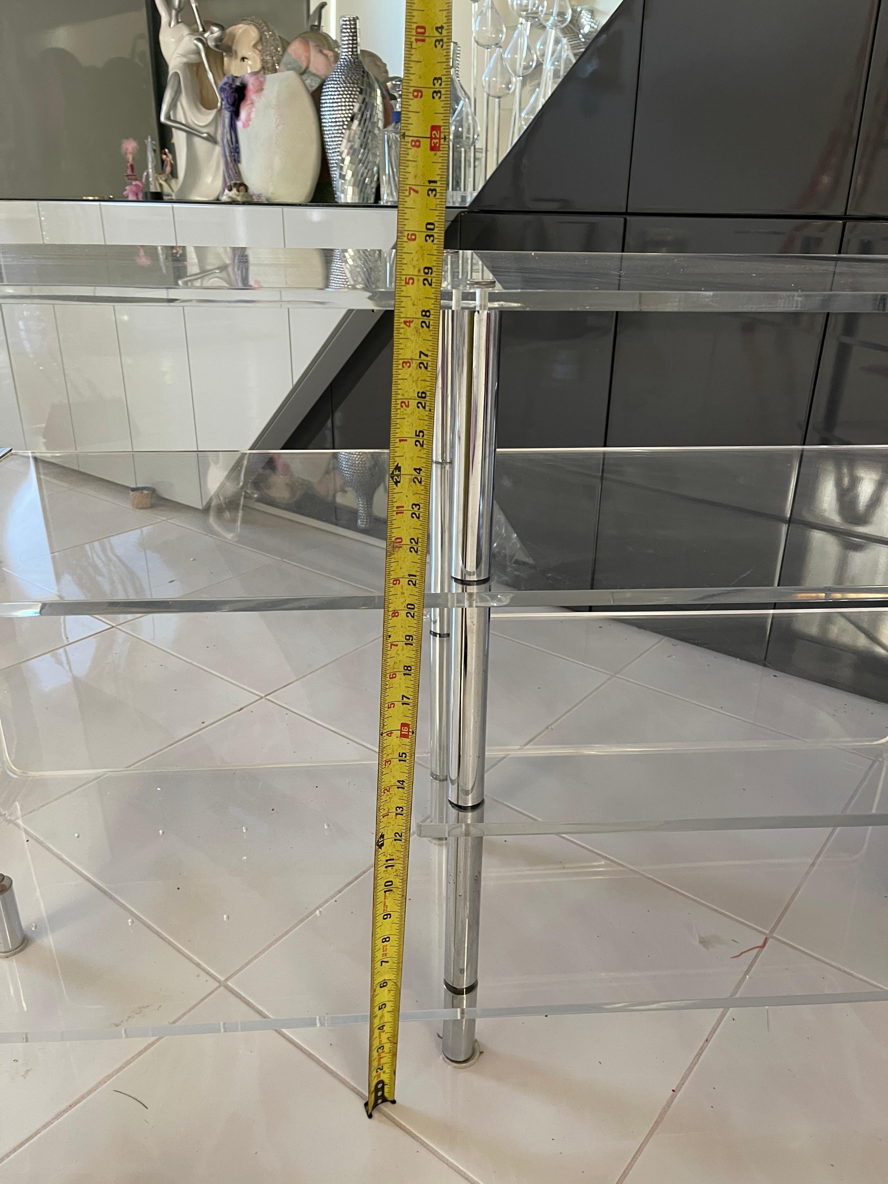 Space Age Lucite & Chrome Console Shelves 8