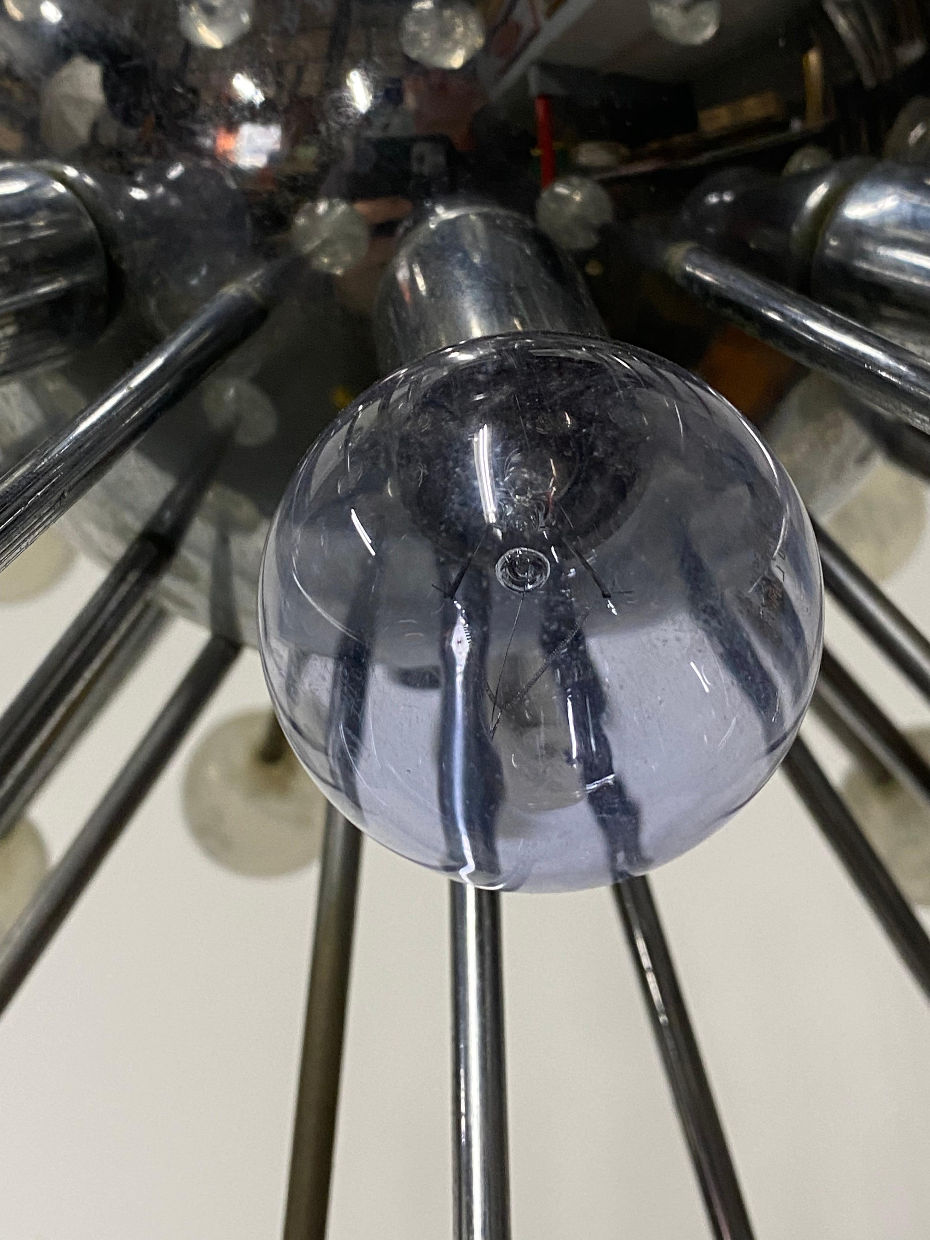 Space Age Lucite Chrome Sputnik Chandelier For Sale 1