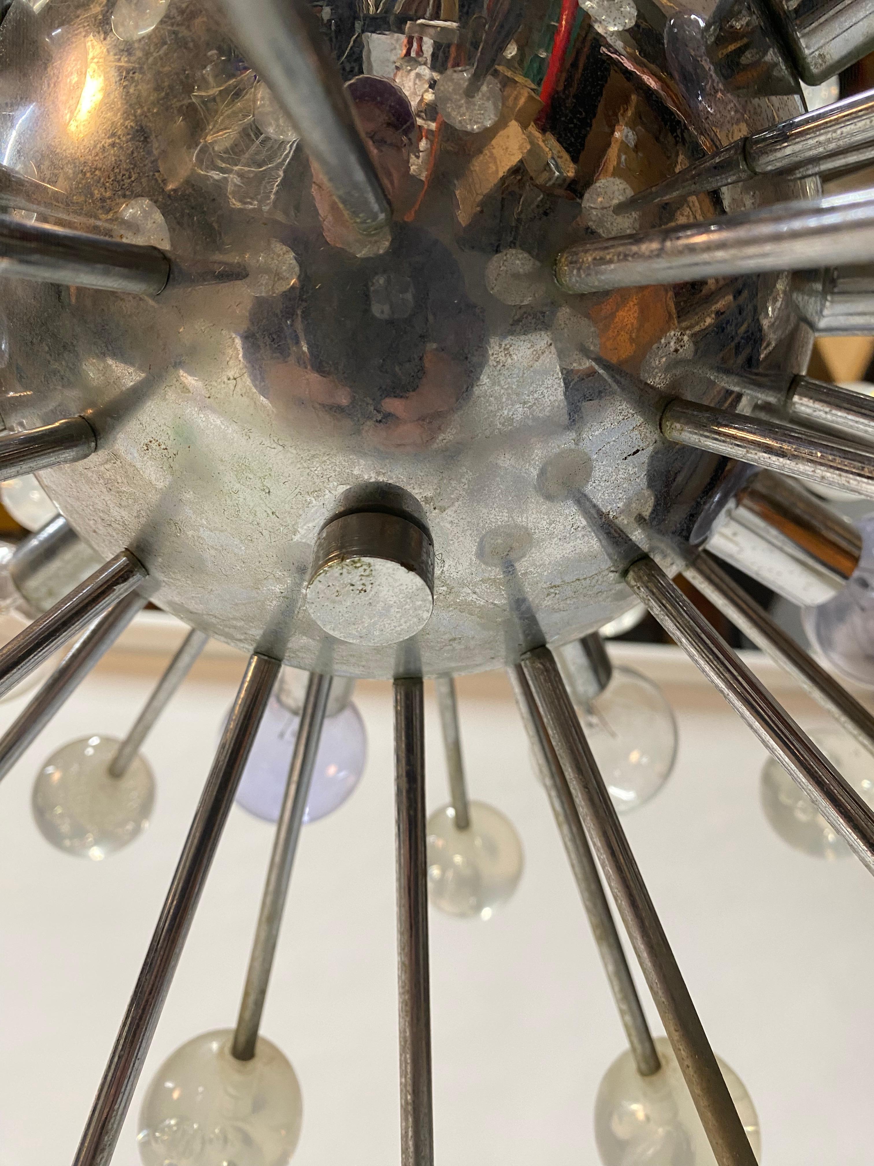Space Age Lucite Chrome Sputnik Chandelier 2