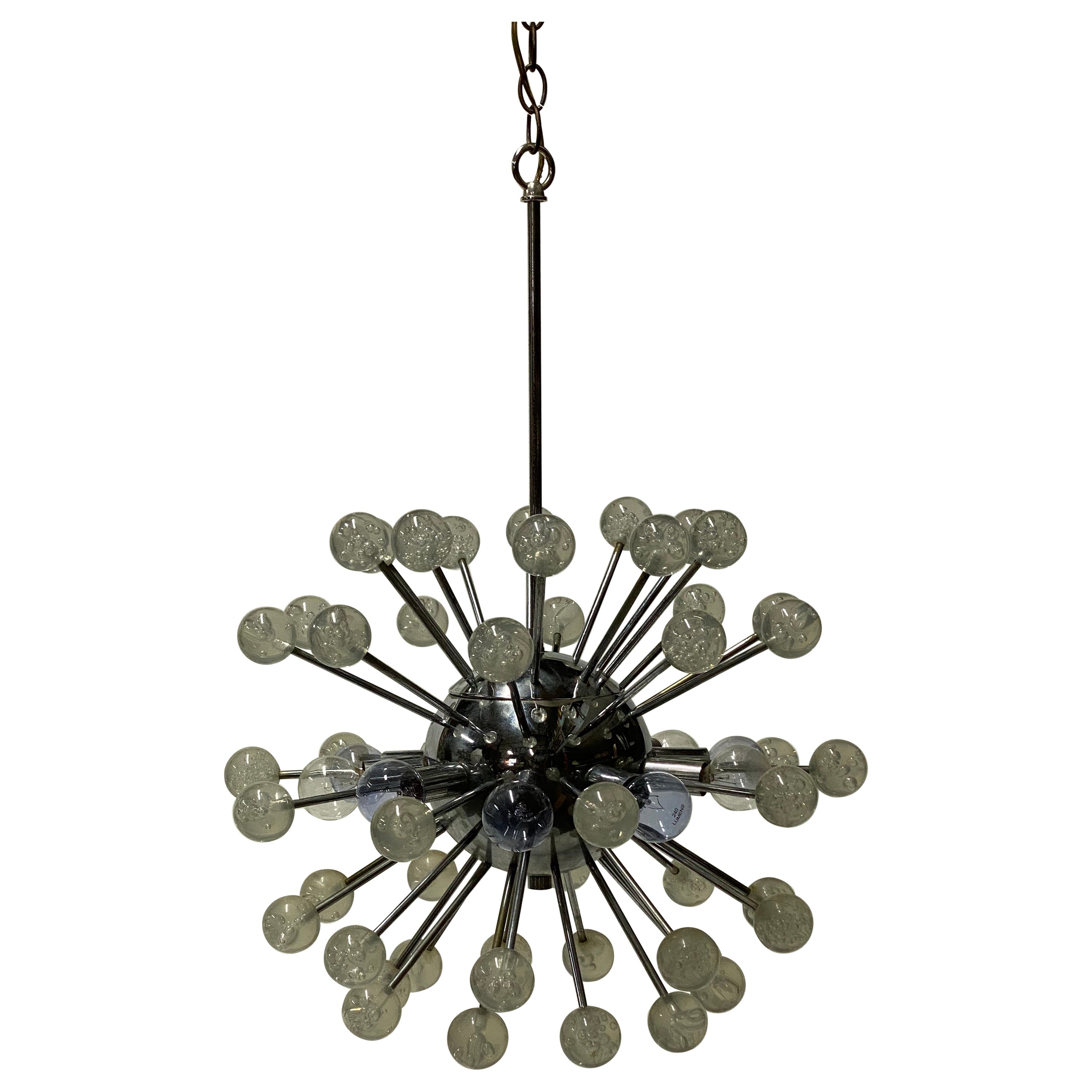 Space Age Lucite Chrome Sputnik Chandelier