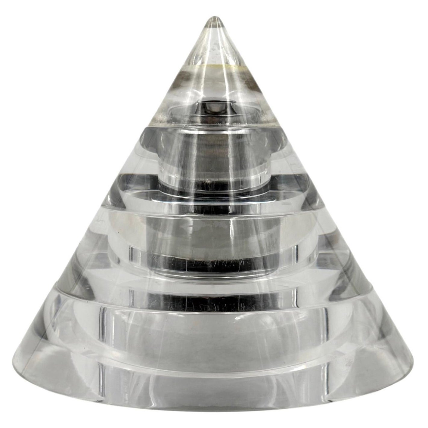 Space age lucite conical smoking set, Italy 1970 For Sale