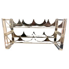 Used Space Age Lucite Double Decker Stackable Wine Rack 8 Bottle Capacity