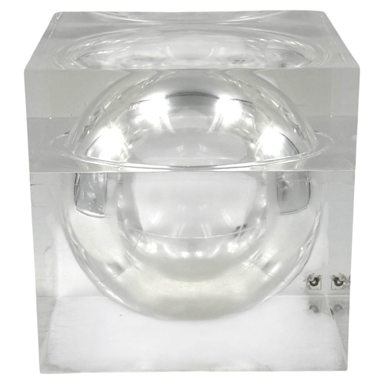 Grand seau à glace en lucite de l'ère spatiale, mod. Bombo, Studio TG, Guzzini Italie, vers 1970