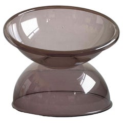 Space Age Lucite Buttercup Sphere Lounge Chair, Smoked Acrylic, France 1960s