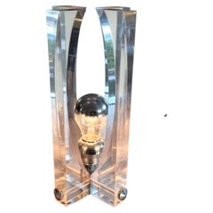 Space age lucite table lamp, France 1960s