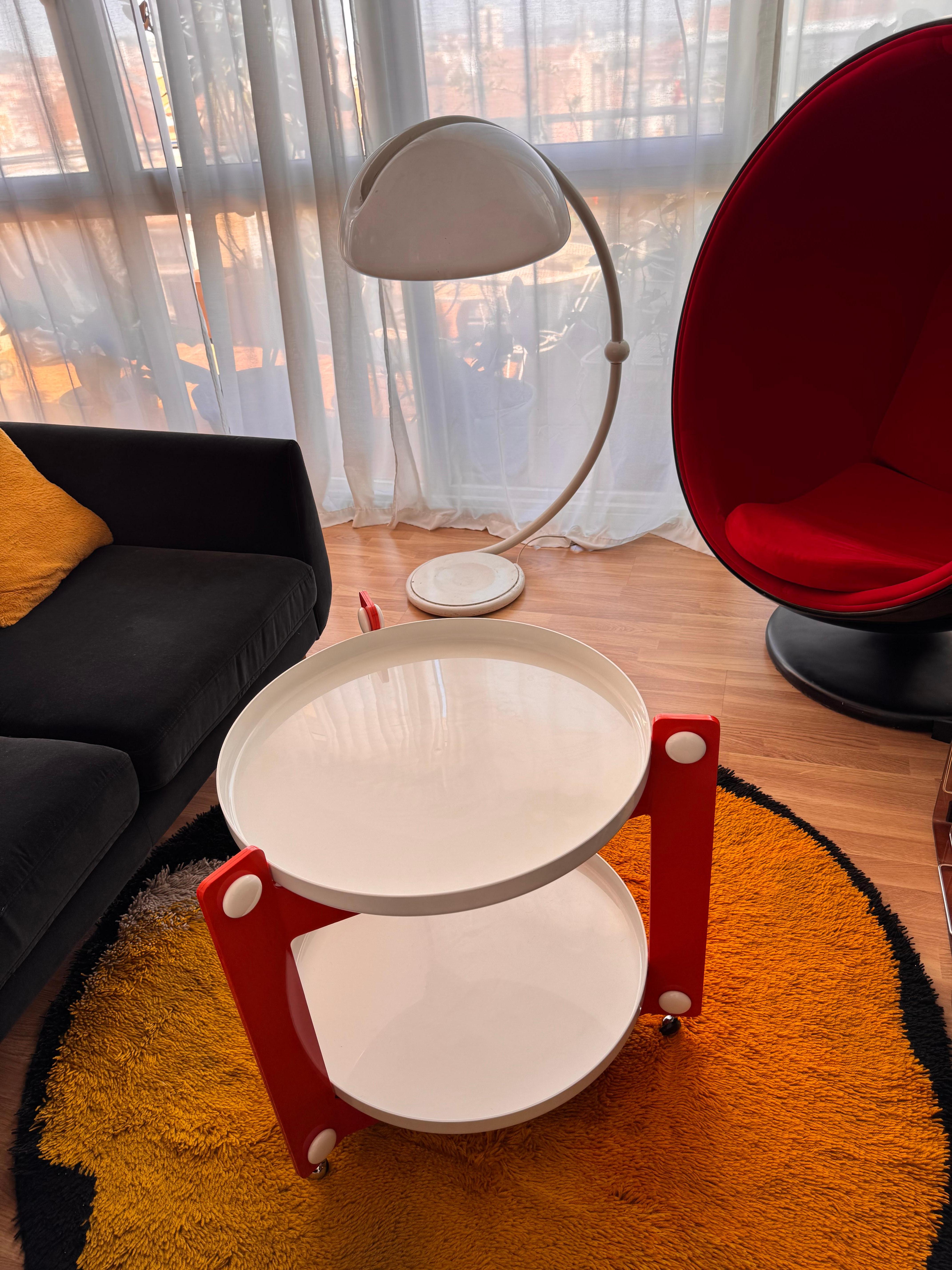 Space Age Luigi Massoni Coffee Table Trolley for Guzzini - 1970s Italian Design 6