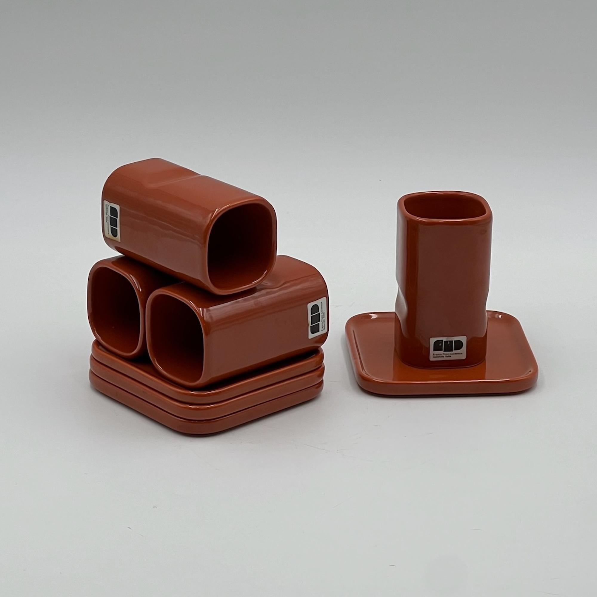Weltraumzeitalter Makio Hasuike 'Sakura' Keramik Tee-Kaffee Set, Franco Pozzi 1960s im Zustand „Gut“ im Angebot in San Benedetto Del Tronto, IT