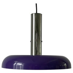 Space Age Maroon Metal Pendant Lamp by Schmelzer Leuchten, 1970s, Germany
