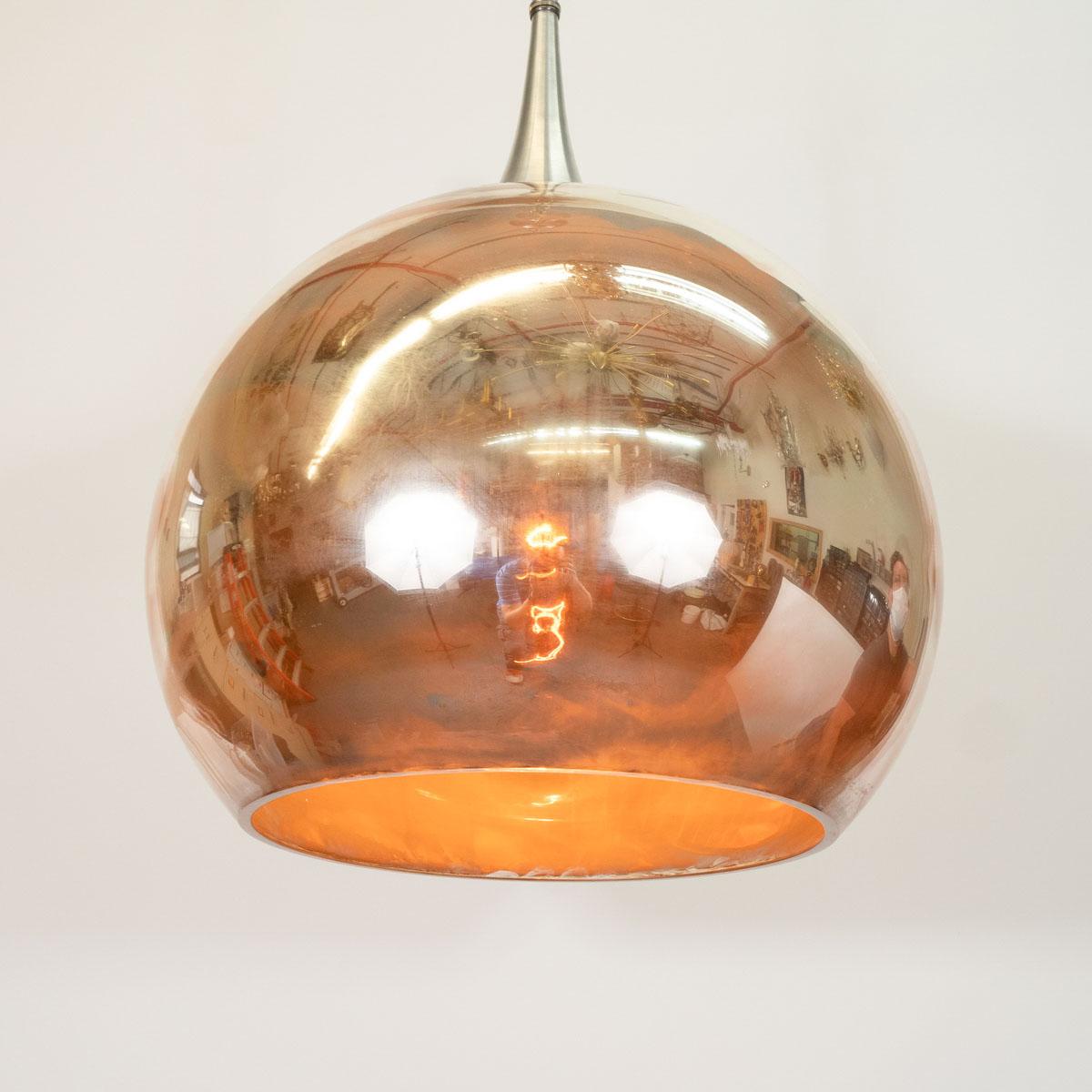 Space-Age Mercury Glass Pendant In New Condition For Sale In Tarrytown, NY