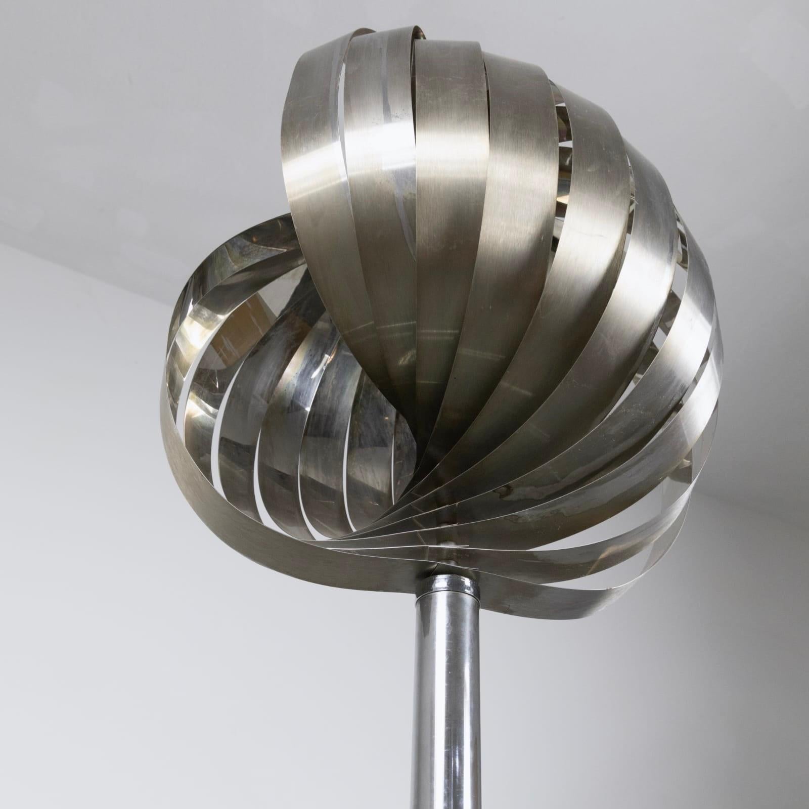 Italian Space Age Metal Floor Lamp by Henri Mathieu, France, 1970s For Sale