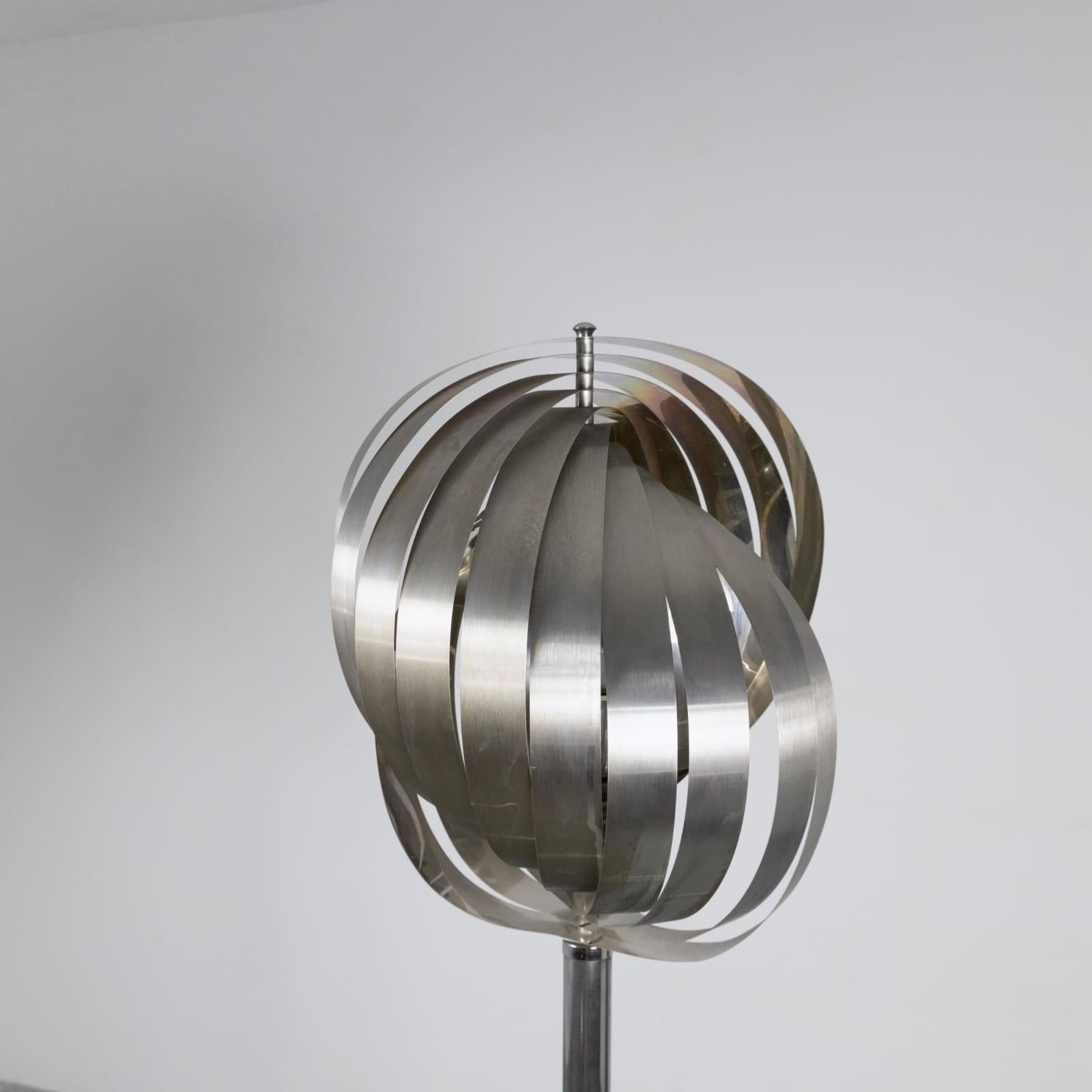 Late 20th Century Space Age Metal Floor Lamp by Henri Mathieu, France, 1970s For Sale
