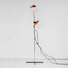 1970s Targetti Sankey Space Age Floor Lamp in Chrome & Black Metal