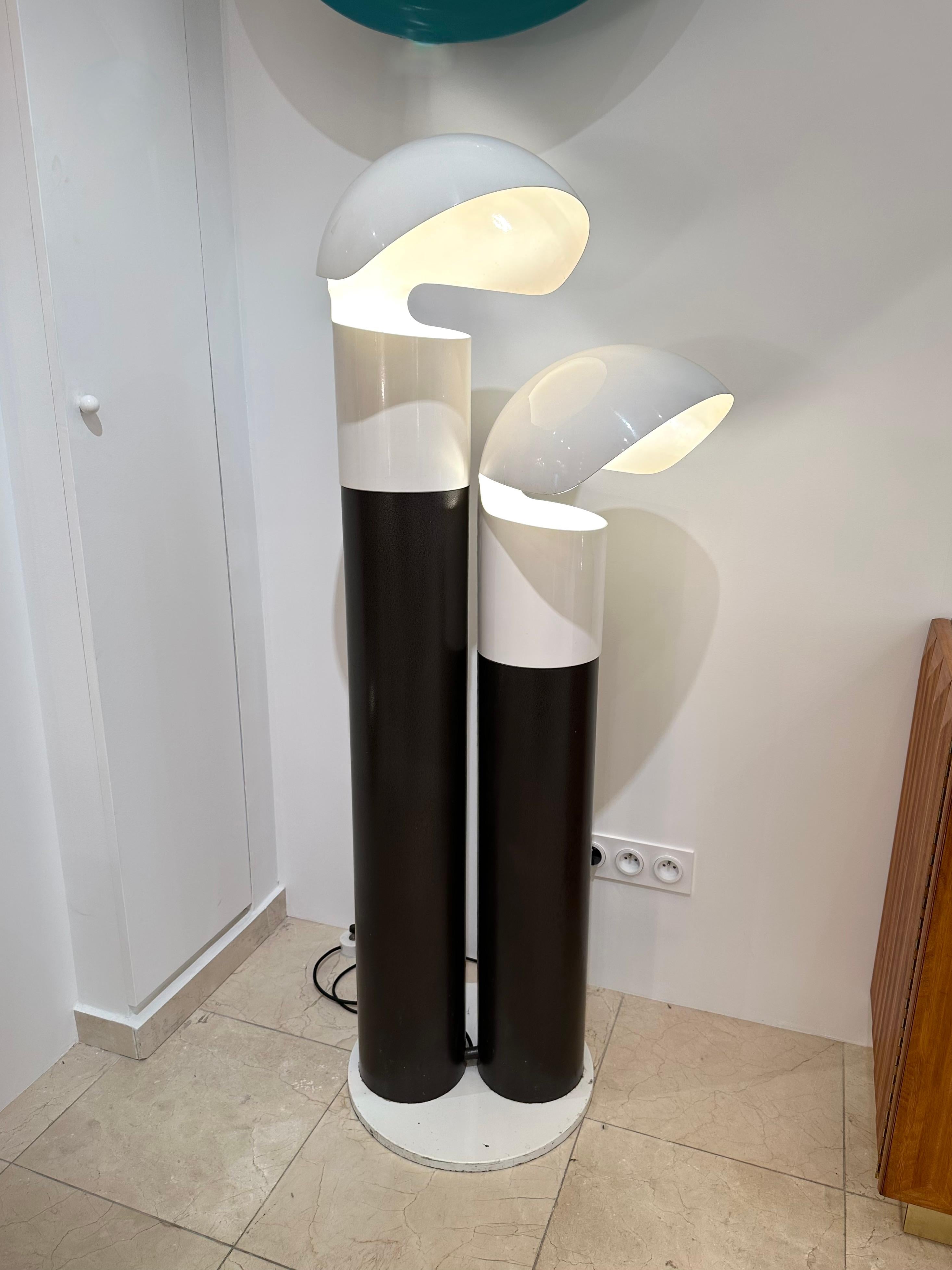 Italian Space Age Metal Lacquered Floor Lamp by Franco Buzzi Ceriani, Italy, 1970s For Sale