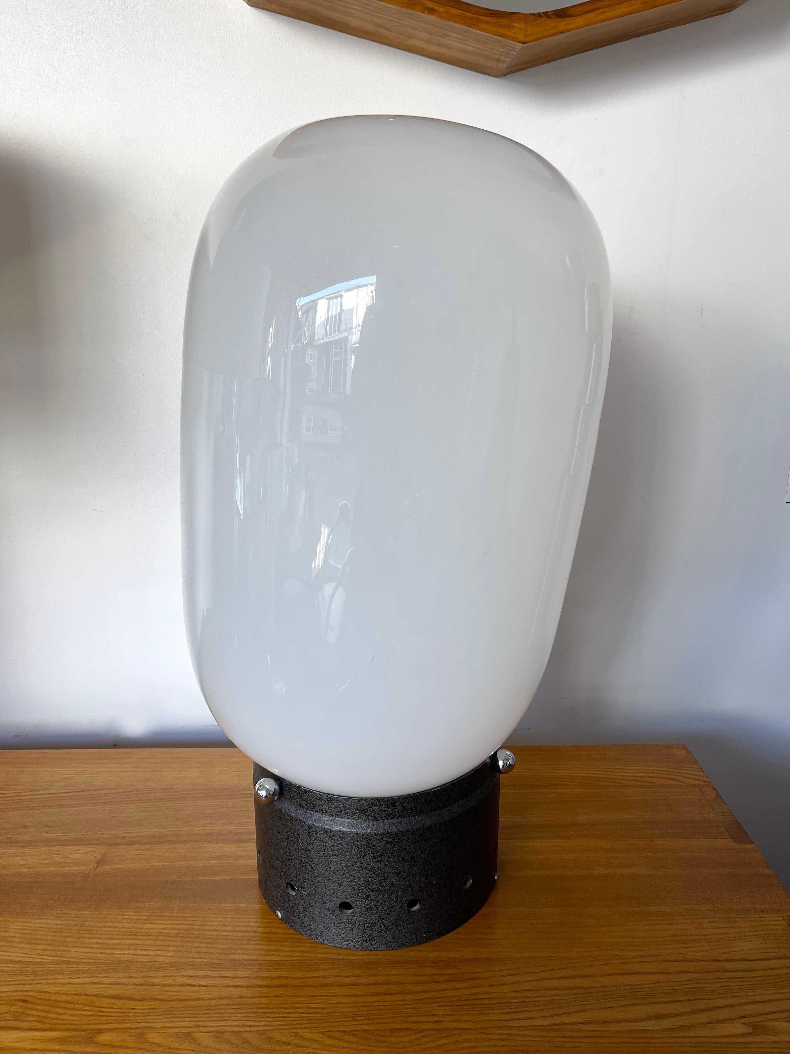 Mid-Century Modern Space Age Metal Murano Glass Bubble Lamp by Mazzega, Italy, 1970s For Sale