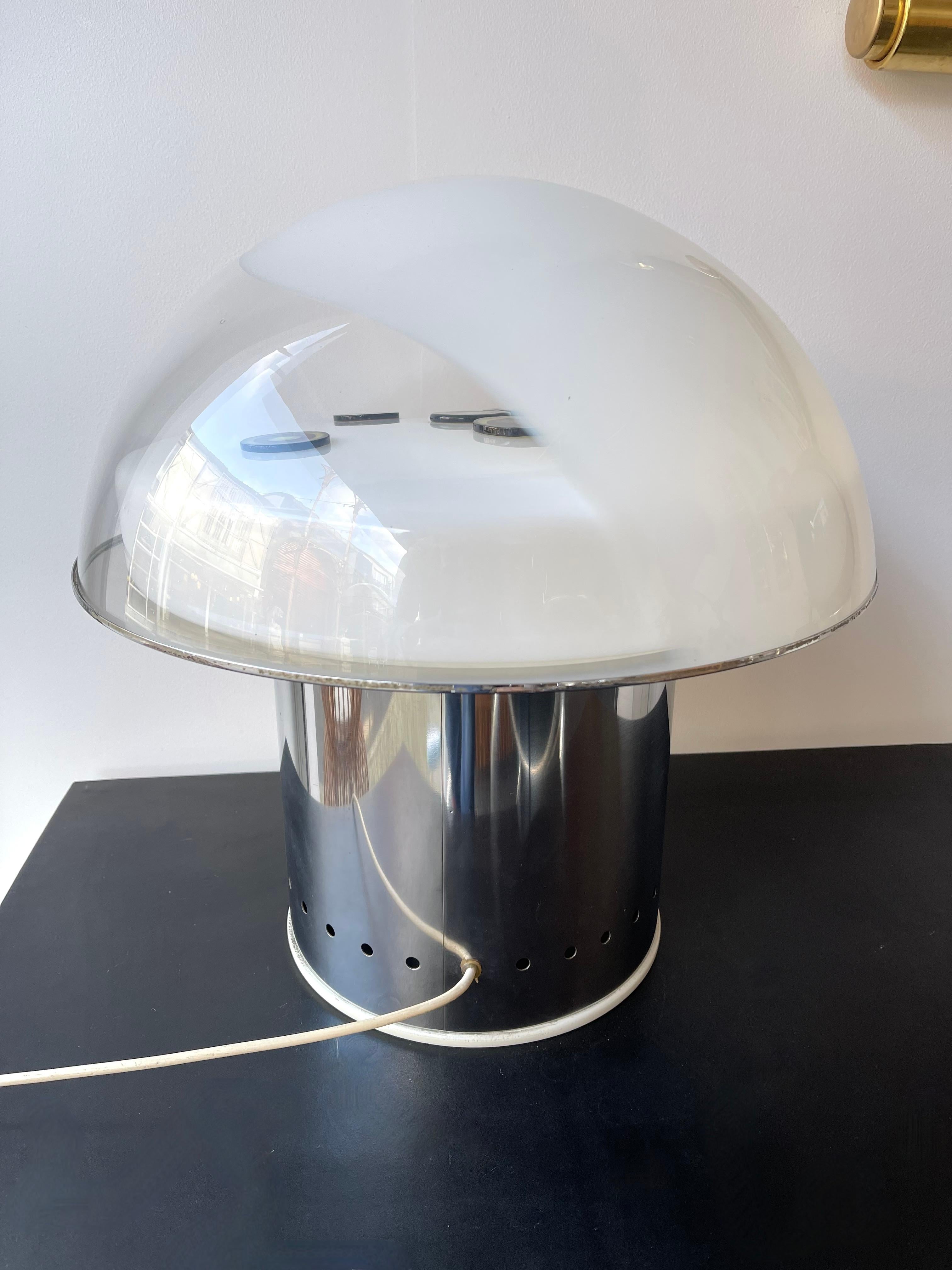 Space Age Metal Murrine Murano Glass Mushroom Lamp by Esperia, Italy, 1970s 5